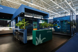 interior design Turella Nico Celidoni progetto allestimento fiera evento aziende arredo bagno RCR box doccia CSA AQUA elite