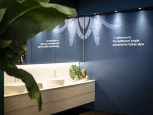 interior design Turella Nico Celidoni progetto allestimento fiera evento aziende arredo bagno RCR box doccia CSA AQUA elite