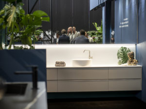 interior design Turella Nico Celidoni progetto allestimento fiera evento aziende arredo bagno RCR box doccia CSA AQUA elite
