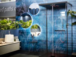 interior design Turella Nico Celidoni progetto allestimento fiera evento aziende arredo bagno RCR box doccia CSA AQUA elite