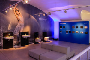 interior design Turella Nico Celidoni progetto allestimento Fuorisalone Milano Design Week Brera Minguzzi fiera evento arredo bagno AquaClean