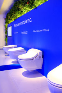 interior design Turella Nico Celidoni progetto allestimento Fuorisalone Milano Design Week Brera Minguzzi fiera evento arredo bagno AquaClean