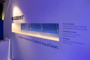 interior design Turella Nico Celidoni progetto allestimento Fuorisalone Milano Design Week Brera Minguzzi fiera evento arredo bagno AquaClean